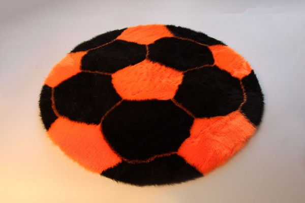 Fußballteppich orange schwarz