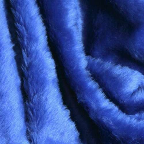 StoffBook Royalblau Teddyfell Stoff – Langhaar, 145 Cm Breit, Für Nähen & Dekoration