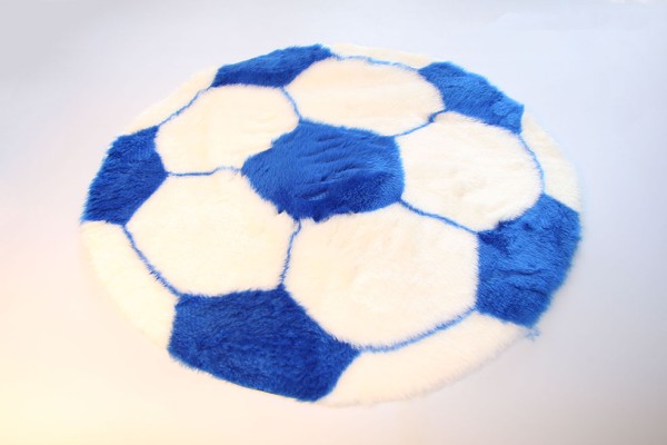 Fußballteppich weiß blau