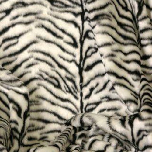 Plüschstoff Tiger schwarz weiß