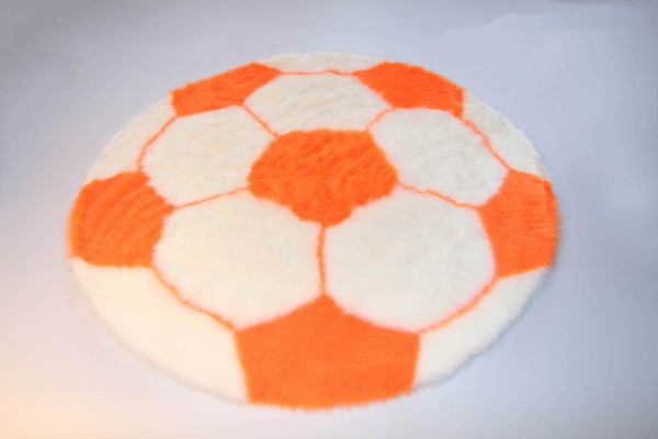 Fußballteppich weiß orange
