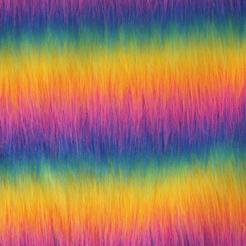 Langhaar Zottelstoff Rainbow Regenbogen